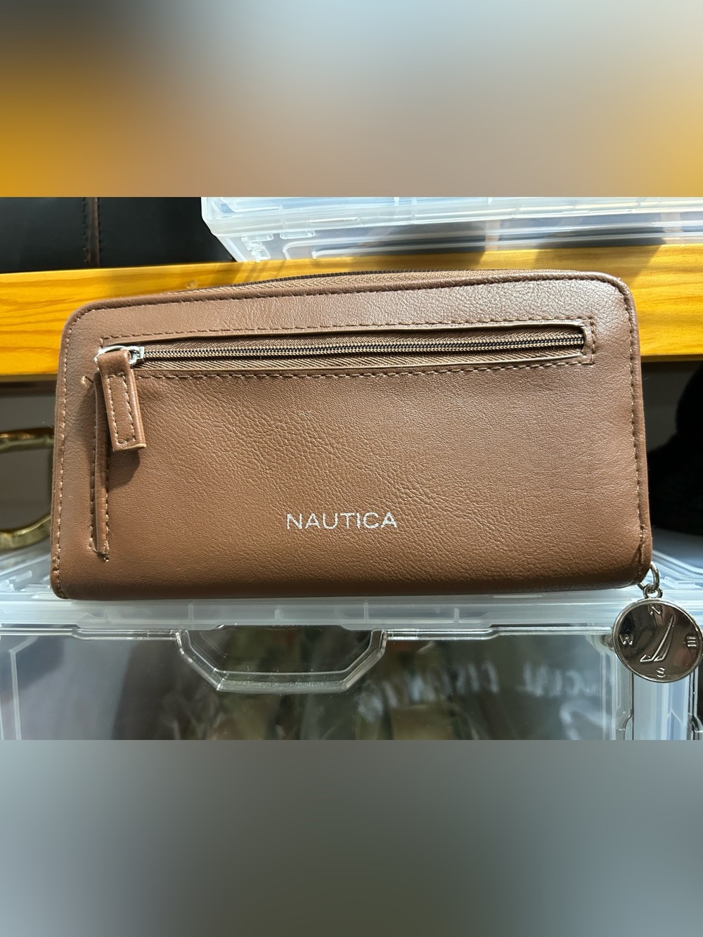 Nautica Be Shore Women's RFID Blocking Zip Around Clutch Wallet – Brown
